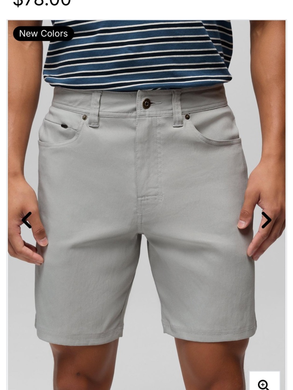 Prana Zion Men's Performance Shorts in sterling